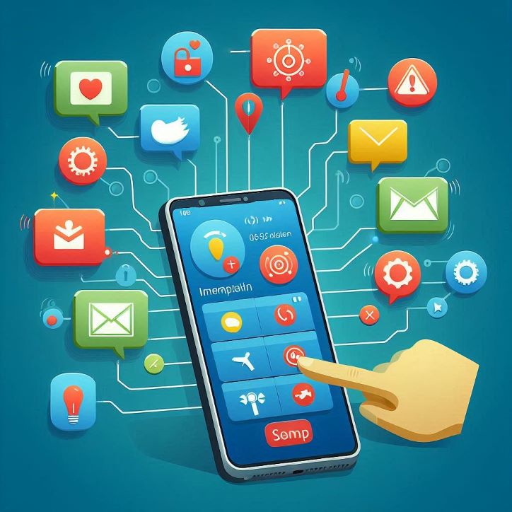smartphone receiving notifications